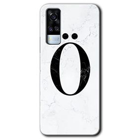Vivo Y53S Beyaz Mermer Desenli O Harfi Baskılı Uyumlu Silikon Kılıf