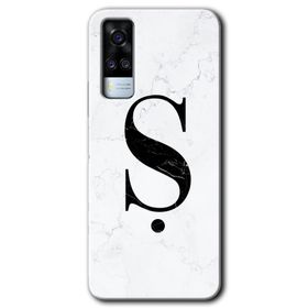 Vivo Y53S Beyaz Mermer Desenli Ş Harfi Baskılı Uyumlu Silikon Kılıf
