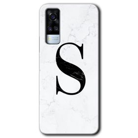 Vivo Y53S Beyaz Mermer Desenli Ş Harfi Baskılı Uyumlu Silikon Kılıf