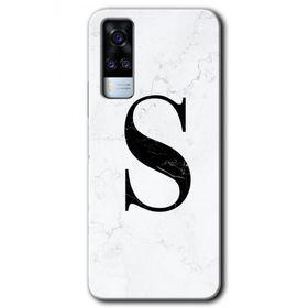 Vivo Y53S Beyaz Mermer Desenli Ş Harfi Baskılı Uyumlu Silikon Kılıf