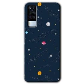 Vivo Y53S Çizim Gezegen Baskılı Uyumlu Silikon Kılıf