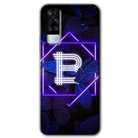 Vivo Y53S Dark Neon Yaprak B Harfi Baskılı Uyumlu Silikon Kılıf