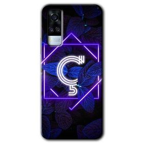 Vivo Y53S Dark Neon Yaprak Ç Harfi Baskılı Uyumlu Silikon Kılıf