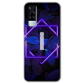 Vivo Y53S Dark Neon Yaprak İ Harfi Baskılı Uyumlu Silikon Kılıf