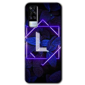 Vivo Y53S Dark Neon Yaprak L Harfi Baskılı Uyumlu Silikon Kılıf