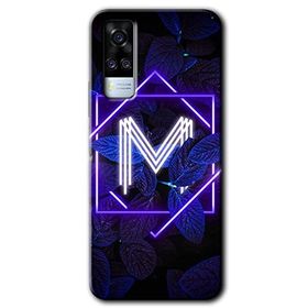Vivo Y53S Dark Neon Yaprak M Harfi Baskılı Uyumlu Silikon Kılıf