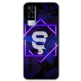 Vivo Y53S Dark Neon Yaprak P Harfi Baskılı Uyumlu Silikon Kılıf