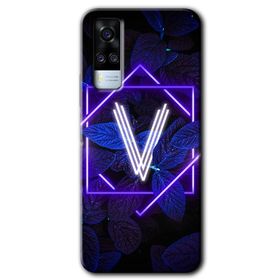 Vivo Y53S Dark Neon Yaprak P Harfi Baskılı Uyumlu Silikon Kılıf