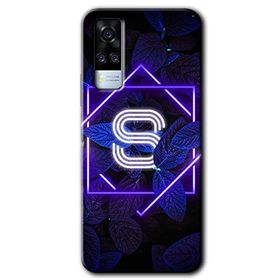 Vivo Y53S Dark Neon Yaprak S Harfi Baskılı Uyumlu Silikon Kılıf