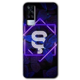 Vivo Y53S Dark Neon Yaprak S Harfi Baskılı Uyumlu Silikon Kılıf