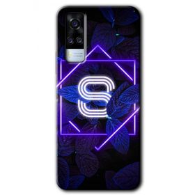 Vivo Y53S Dark Neon Yaprak S Harfi Baskılı Uyumlu Silikon Kılıf