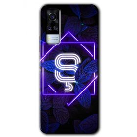 Vivo Y53S Dark Neon Yaprak S Harfi Baskılı Uyumlu Silikon Kılıf