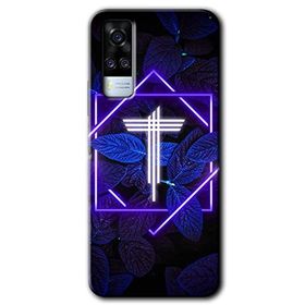 Vivo Y53S Dark Neon Yaprak T Harfi Baskılı Uyumlu Silikon Kılıf