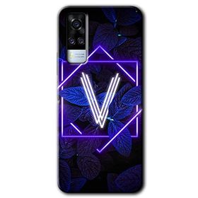 Vivo Y53S Dark Neon Yaprak V Harfi Baskılı Uyumlu Silikon Kılıf