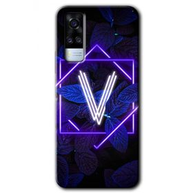 Vivo Y53S Dark Neon Yaprak V Harfi Baskılı Uyumlu Silikon Kılıf