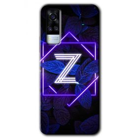 Vivo Y53S Dark Neon Yaprak Z Harfi Baskılı Uyumlu Silikon Kılıf