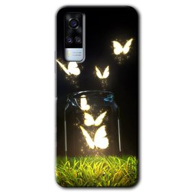 Vivo Y53S Işıklı Kelebekler Baskılı Uyumlu Silikon Kılıf