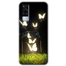 Vivo Y53S Işıklı Kelebekler Baskılı Uyumlu Silikon Kılıf