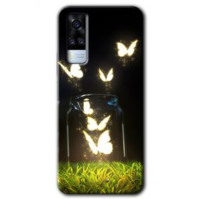 Vivo Y53S Işıklı Kelebekler Baskılı Uyumlu Silikon Kılıf
