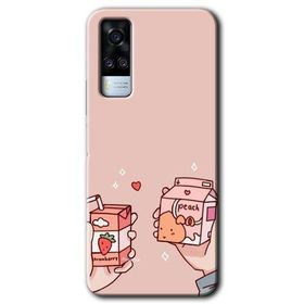 Vivo Y53S Meyveli Süt Baskılı Uyumlu Silikon Kılıf