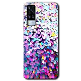 Vivo Y53S Mosaic Fragments Colorfull Baskılı Uyumlu Silikon Kılıf