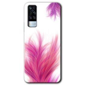 Vivo Y53S Pembe Tüy Baskılı Uyumlu Silikon Kılıf