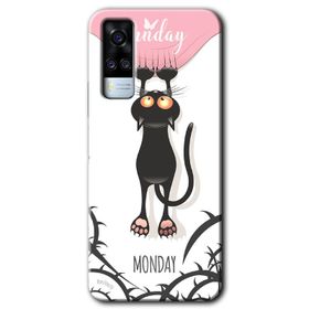 Vivo Y53S Sevimli Kedi 1 Baskılı Uyumlu Silikon Kılıf