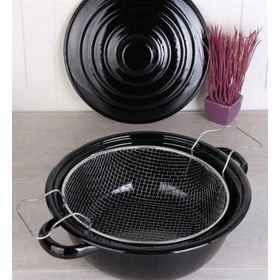 Viyalente Eco Emaye 24 cm Telli Kızartma Tenceresi