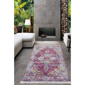 Viyana Home VH-HT-752 Dijital Baskılı Kaymaz Taban Modern Mor 40x60 cm Salon Halı