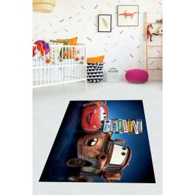 Viyana Home VHÇ-SD-153 Dijital Baskılı Kaymaz Taban Modern Arabalı Renkli 100x150 cm Çocuk Odası Halısı