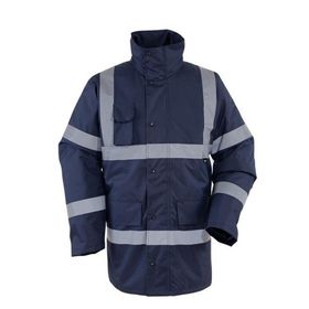 Vizwell VWJK01/N 300D Oxford Lacivert Reflektörlü İçi Kapitoneli Parka Mont