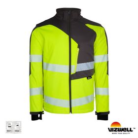 Vizwell VWJK267 Sarı Reflektörlü Softshell Model Teknik Mont
