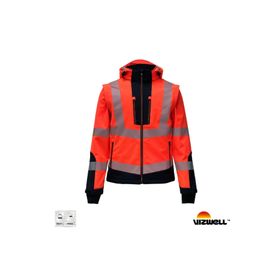 Vizwell VWJK521 Turuncu Reflektörlü Ripstop Softshell Kollar Çıkmalı Teknik Mont