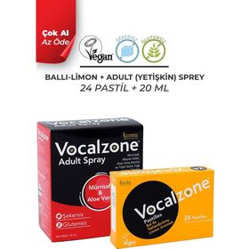 Vocalzone Bal Limon 24 Adet Pastil + Vocalzone Adult 20 ml Sprey