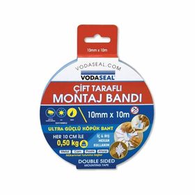 Vodaseal 10 mm x 10 m Mavi Çift Taraflı Montaj Bandı