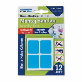 Vodaseal 12'li Beyaz Çift Taraflı Montaj Bandı
