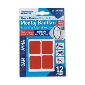 Vodaseal 12'li Şeffaf Çift Taraflı Montaj Bandı