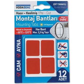 Vodaseal 12'li Şeffaf Çift Taraflı Montaj Bandı