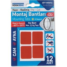Vodaseal 12'li Şeffaf Çift Taraflı Montaj Bandı