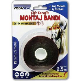 Vodaseal 19 mm x 5 mt Gri Çift Taraflı Montaj Bandı