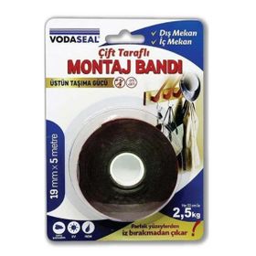 Vodaseal 19 mm x 5 mt Gri Çift Taraflı Montaj Bandı