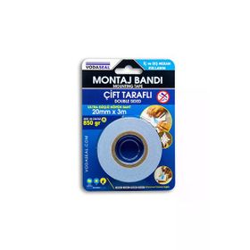 Vodaseal 20 m 3 mt Beyaz Çift Taraflı Montaj Bantı