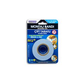 Vodaseal 20 m 3 mt Beyaz Çift Taraflı Montaj Bantı