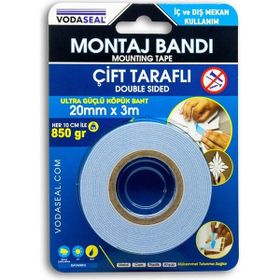 Vodaseal 20 m 3 mt Beyaz Çift Taraflı Montaj Bantı