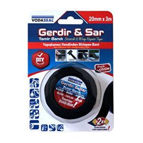 Vodaseal 20 mm x 3 mt Siyah Gerdir Sar Tamir Bandı