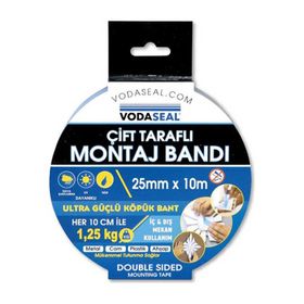 Vodaseal 25 mm x 10 m Çift Taraflı Montaj Bandı