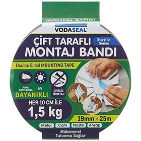 Vodaseal 53.01.039 19x25 mt Çift Köpük Montaj Bandı