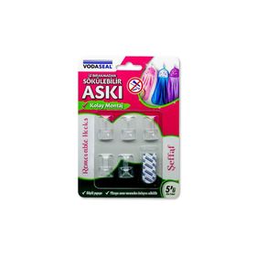 Vodaseal Beyaz 5'li İz Bırakmayan Askı