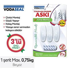 Vodaseal İz Bırakmaz 3'lü Beyaz Askı
