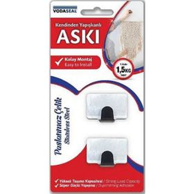 Vodaseal Kendinden Yapışkanlı 2'li Kare Metal Askı
